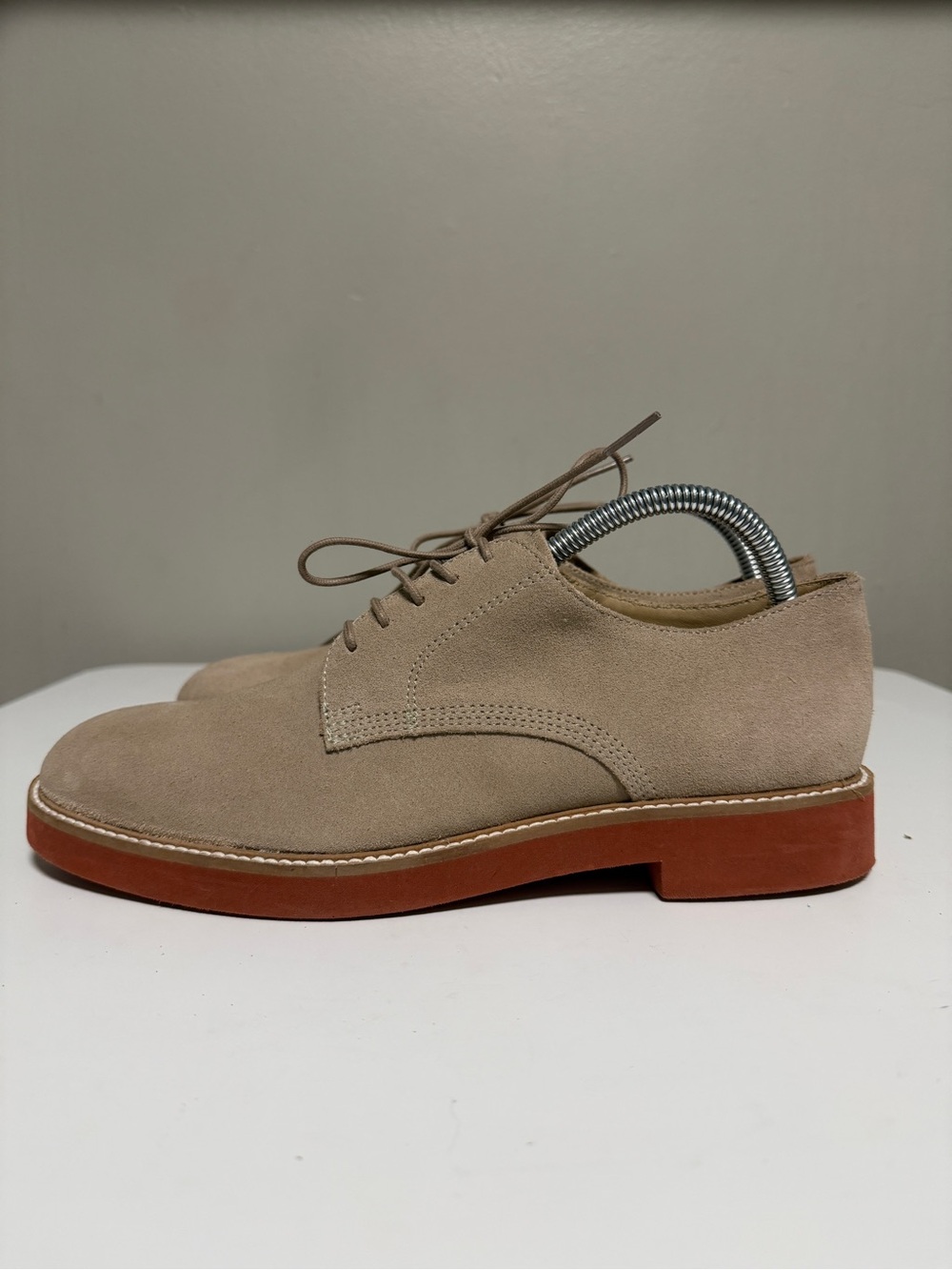 Sebago Harvard Beige Leather Oxfords & Lace Up Plain Toe Shoes US 7.5 W EU 41